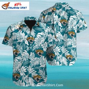 Jacksonville Jaguars Hawaiian Shirt White Tropical Leaf Pattern
