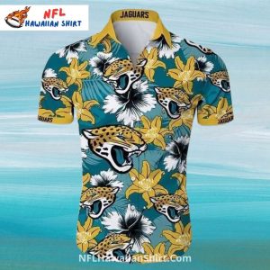 Jacksonville Jaguars Hawaiian Shirt Yellow And White Hibiscus