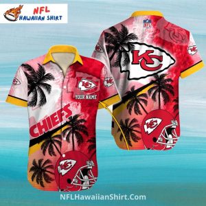 Kansas City Chiefs Aloha Shirt Tropical Sunset Palms