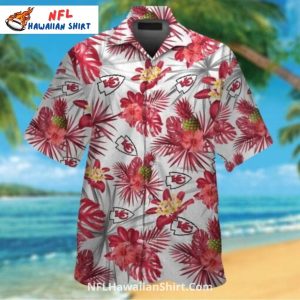 Kansas City Chiefs Aloha Shirt White And Red Floral Pineapple Print