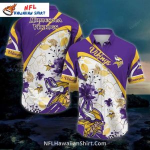 Luxury Floral Pattern Minnesota Vikings Hawaiian Shirt Aloha