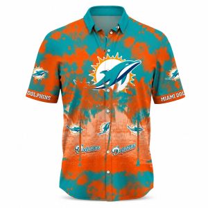 Miami Dolphins Hawaiian Shirt Artistic Color Swirls 1