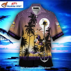 Mickey Anchor Sunset Minnesota Vikings Aloha Shirt Hawaiian