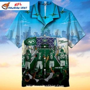 New York Jets Stadium Skyline Aloha Shirt – NY Jets Hawaiian Shirt