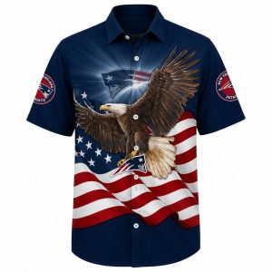 Patriots American Eagle Hawaiian Shirt Full Print 1