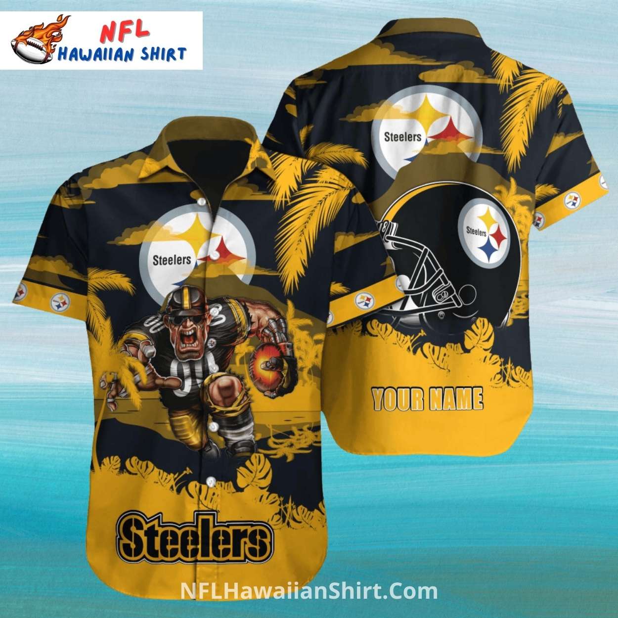 Pittsburgh Steelers Aloha Shirt Dark Sky Football Theme Pittsburgh Steelers Aloha Shirt Dark Sky Football Theme