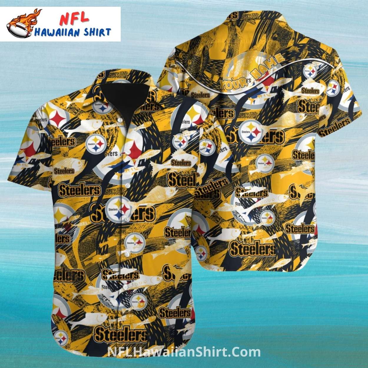 Pittsburgh Steelers Hawaiian Shirt Bold Logo Pattern Pittsburgh Steelers Hawaiian Shirt Bold Logo Pattern