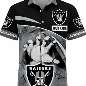Raiders Custom Name Lightning Hawaiian Shirt 1