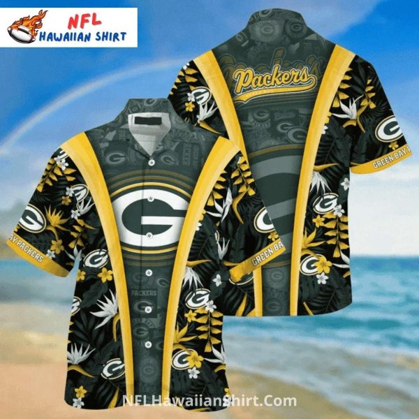 Retro Stripe Floral Packers Fan Hawaiian Shirt