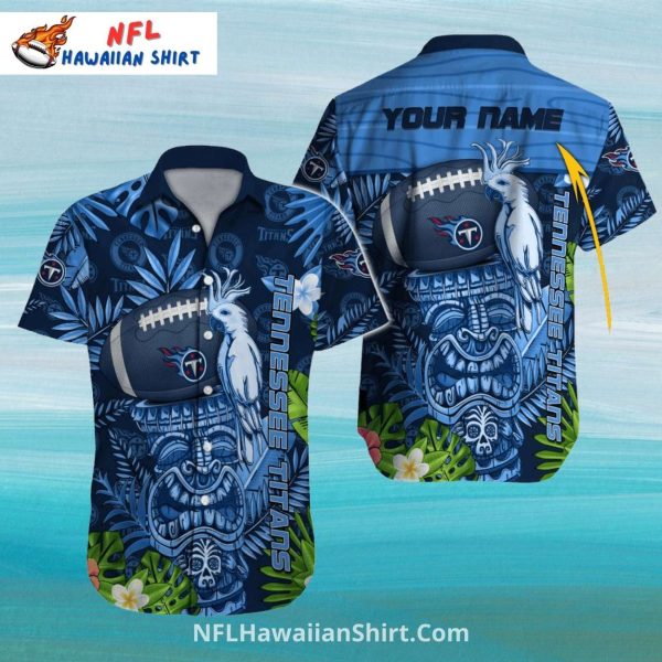 Tennessee Titans Aloha Shirt Tiki Mask Football Theme