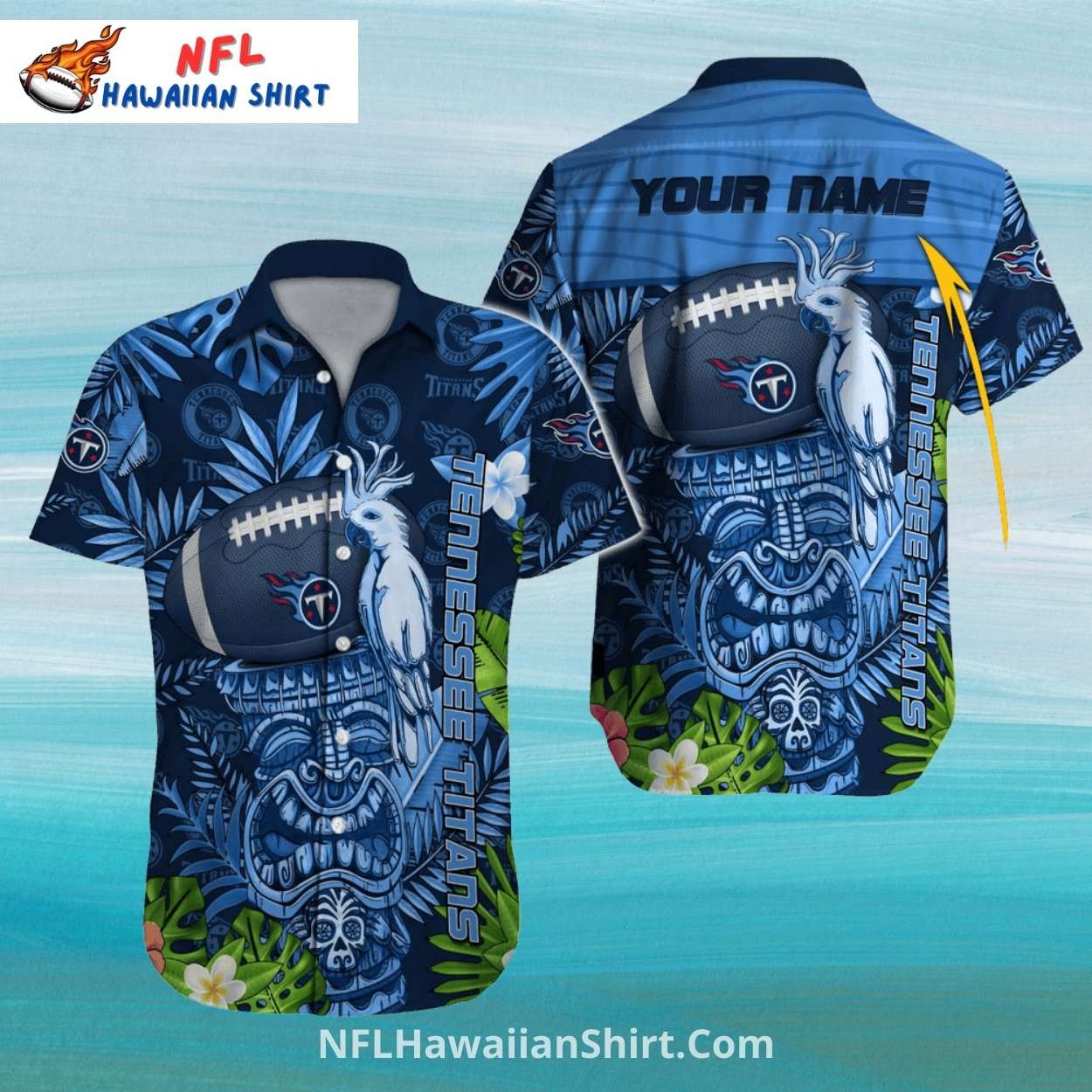 Tennessee Titans Aloha Shirt Tiki Mask Football Theme Tennessee Titans Aloha Shirt Tiki Mask Football Theme