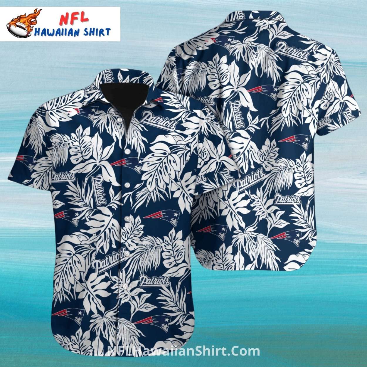 Tropical Leaves New England Patriots Hawaiian Shirt Tropical Leaves New England Patriots Hawaiian Shirt