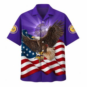Vikings American Eagle Pride Hawaiian Shirt 1