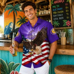 American Eagle Pride Minnesota Vikings Hawaiian Shirt