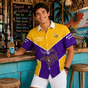 Bold Gold Purple Minnesota Vikings Hawaiian Shirt Aloha