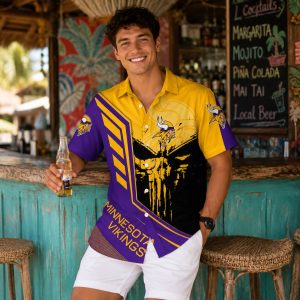 Bold Skull Inspired Minnesota Vikings Hawaiian Shirt