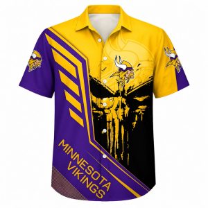 Vikings Bold Skull Hawaiian Shirt 2