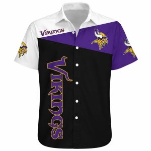 Vikings Classic Black Purple Aloha Shirt 1