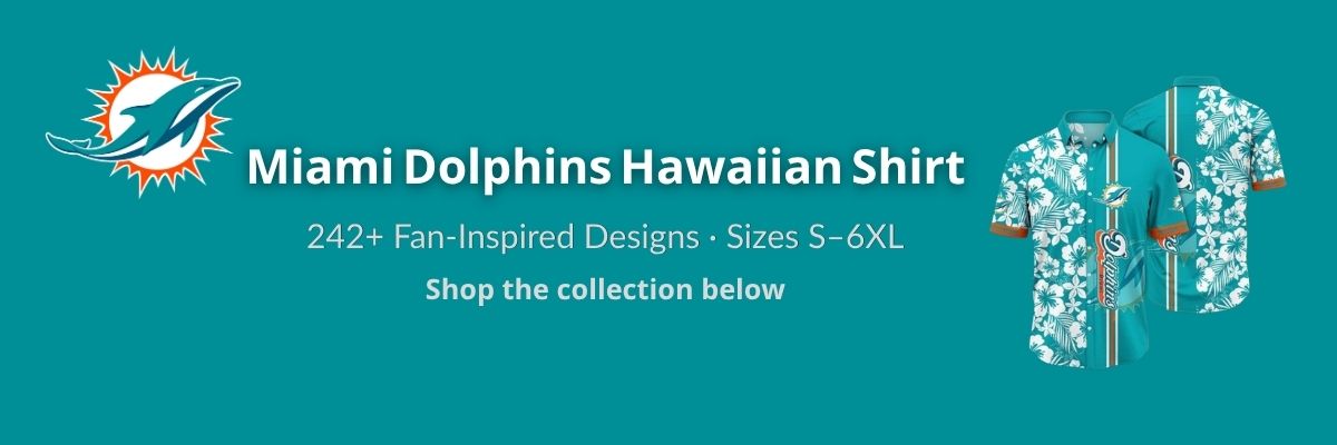 Miami Dolphins Hawaiian Shirt collection banner – aqua and orange fan designs