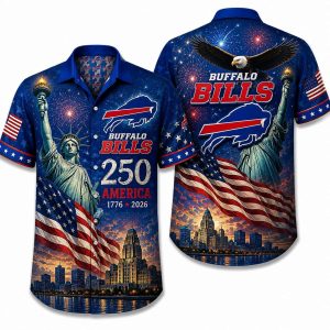 Buffalo Bills Liberty & Eagle America 250 Hawaiian Shirt