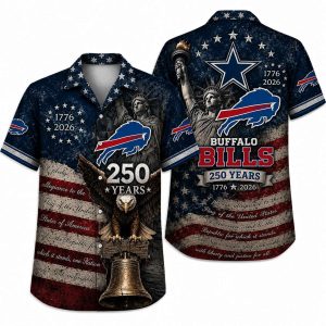 Buffalo Bills Eagle & Liberty Bell Hawaiian Shirt