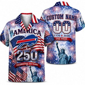 Buffalo Bills Personalized America 250 Hawaiian Shirt