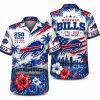 Buffalo Bills Eagle & Buffalo Skyline Hawaiian Shirt