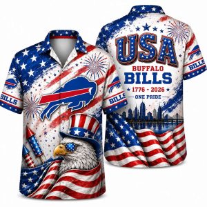 Buffalo Bills USA Eagle America 250 Hawaiian Shirt