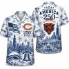 Chicago Bears Floral Flag America 250 Hawaiian Shirt Chicago Bears Floral Flag America 250 Hawaiian Shirt