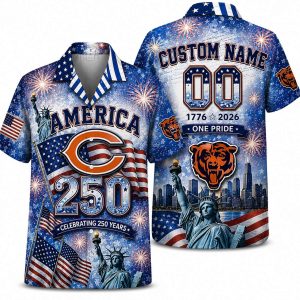 Chicago Bears Personalized Liberty Hawaiian Shirt