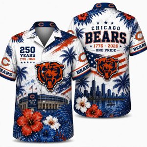 Chicago Bears Tropical Bear & Chicago Hawaiian Shirt