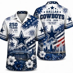 Dallas Cowboys Floral Stadium America 250 Hawaiian Shirt Dallas Cowboys Floral Stadium America 250 Hawaiian Shirt