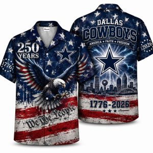 Dallas Cowboys Dark Eagle Freedom Hawaiian Shirt