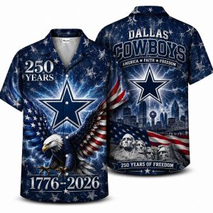 Dallas Cowboys Dark Eagle Freedom Hawaiian Shirt