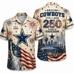 Dallas Cowboys Vintage Liberty Freedom Hawaiian Shirt