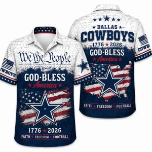 Dallas Cowboys God Bless America Hawaiian Shirt