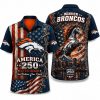 Denver Broncos Fireworks & Skyline America 250 Hawaiian Shirt