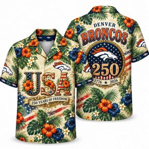 Denver Broncos Tropical USA 250 Hawaiian Shirt
