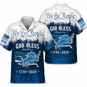 Detroit Lions We the People God Bless Heritage Hawaiian Shirt