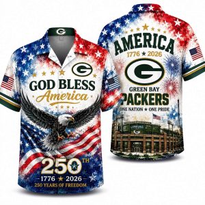 Green Bay Packers God Bless America Eagle Hawaiian Shirt