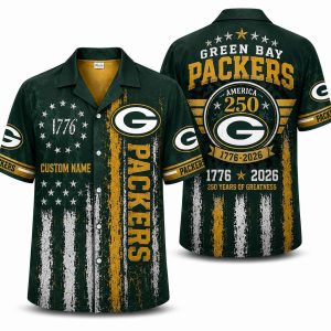 Green Bay Packers Personalized America 250 Hawaiian Shirt