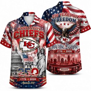 Kansas City Chiefs Liberty & Eagle America 250 Hawaiian Shirt