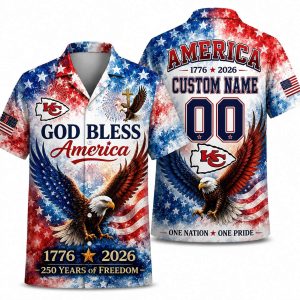 Kansas City Chiefs Personalized God Bless America Hawaiian Shirt