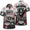 Las Vegas Raiders White Eagle America 250 Hawaiian Shirt Las Vegas Raiders White Eagle America 250 Hawaiian Shirt