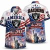 Las Vegas Raiders Vegas Skyline America 250 Hawaiian Shirt