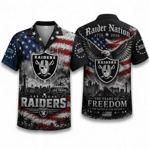 Las Vegas Raiders Raider Nation Freedom Hawaiian Shirt