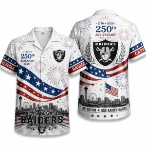 Las Vegas Raiders Stars & Stripes Las Vegas Hawaiian Shirt