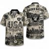 Las Vegas Raiders Black & White USA 250 Hawaiian Shirt