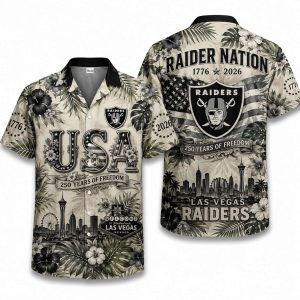 Las Vegas Raiders Vintage Raider Nation Hawaiian Shirt