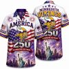 Minnesota Vikings Eagle & Liberty America 250 Hawaiian Shirt